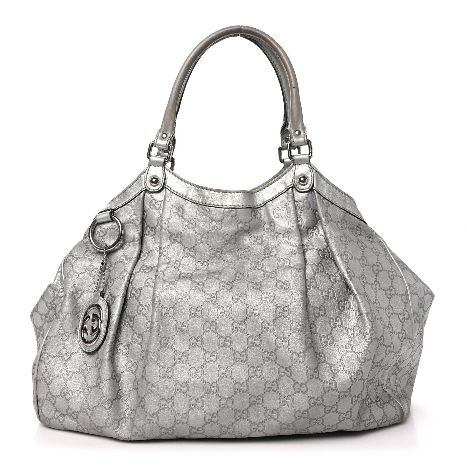 Gucci Guccissima Large Sukey Tote Silver 1 of 13
