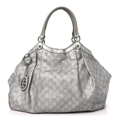 Gucci Guccissima Large Sukey Tote Silver 1 of 13
