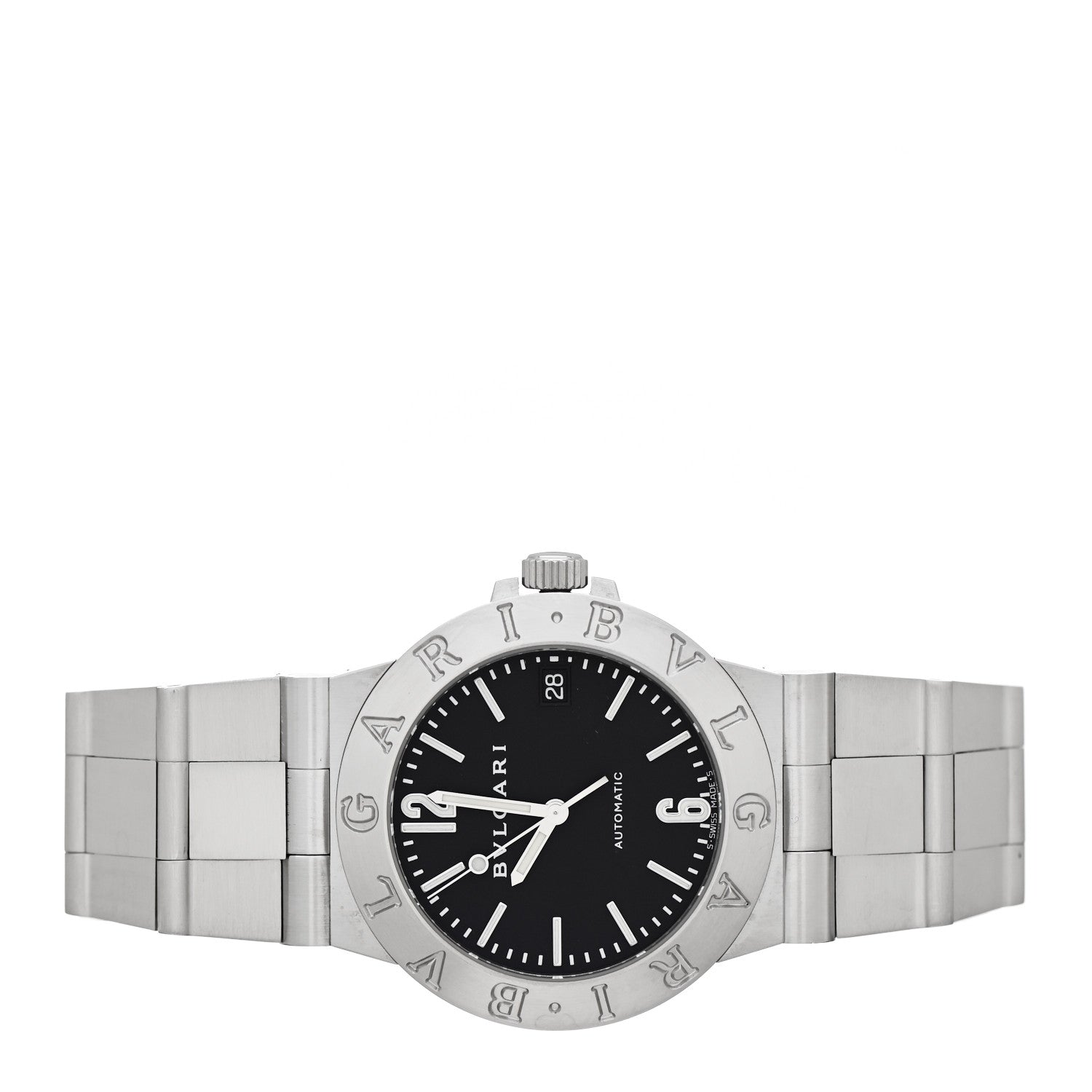 Bulgari Stainless Steel 35mm Diagono Automatic Watch Black 2 of 4