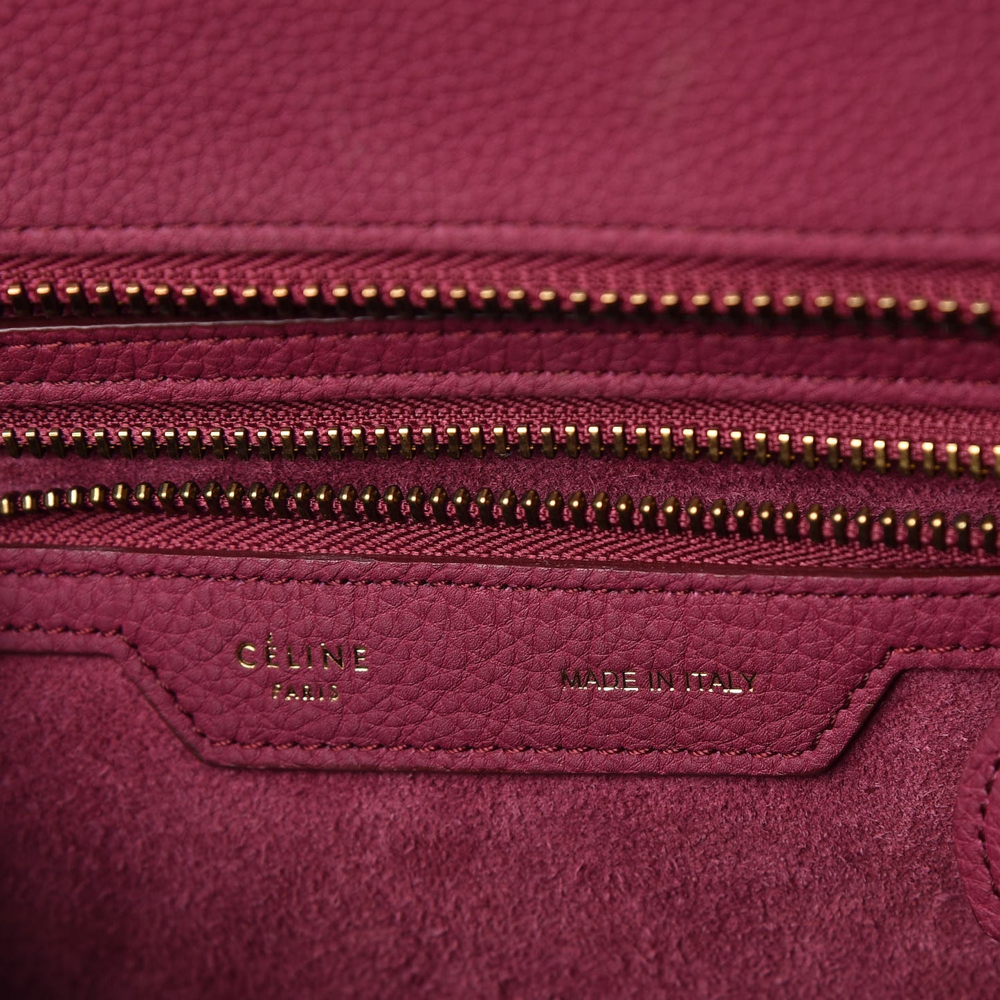 Baby Drummed Calfskin Micro Luggage Plum