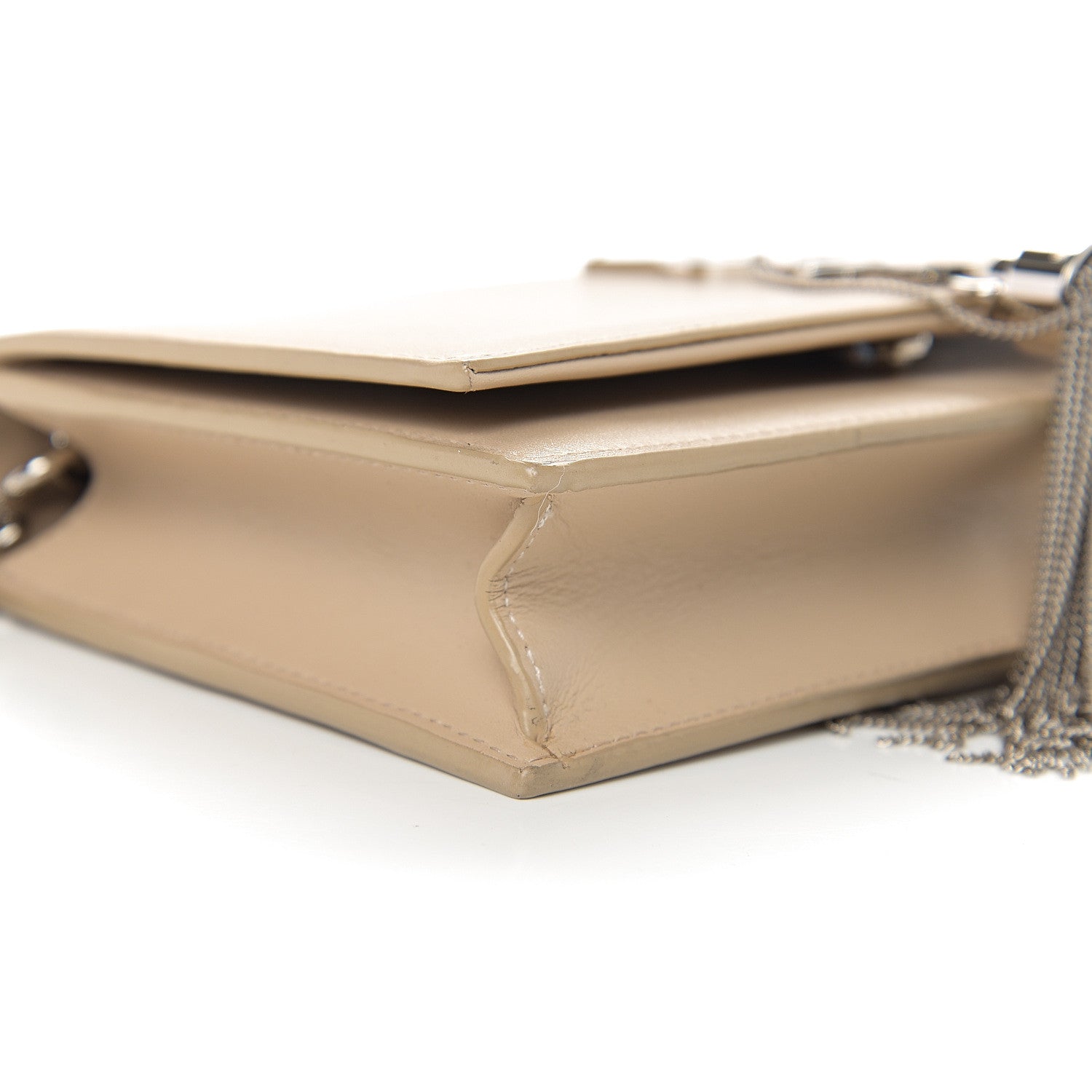 Saint Laurent Smooth Calfskin Classic Monogram Kate Tassel Chain Wallet Light Natural 8 of 10