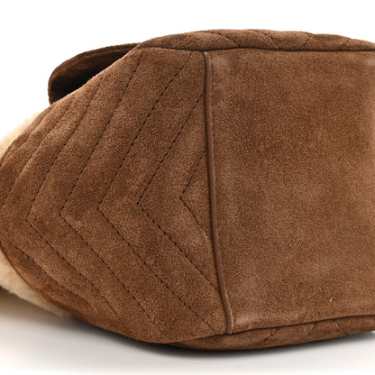 Saint Laurent Shearling Suede Monogram Joe Nano Bucket Bag Dark Cigar Natural Beige 10 of 10