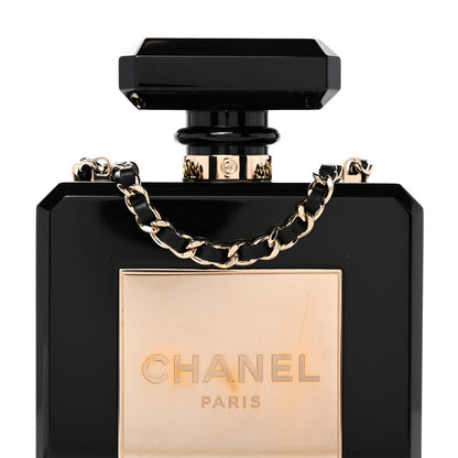 Chanel Plexiglass Perfume Bottle Clutch Black 8 of 11