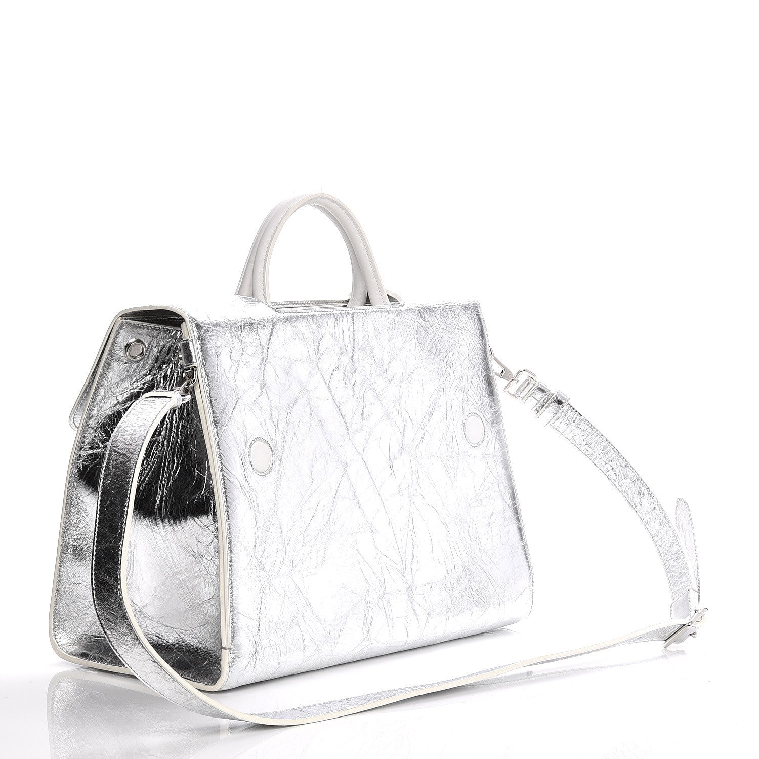 Christian Dior Metallic Calfskin Large Diorever Flap Silver 4 of 8