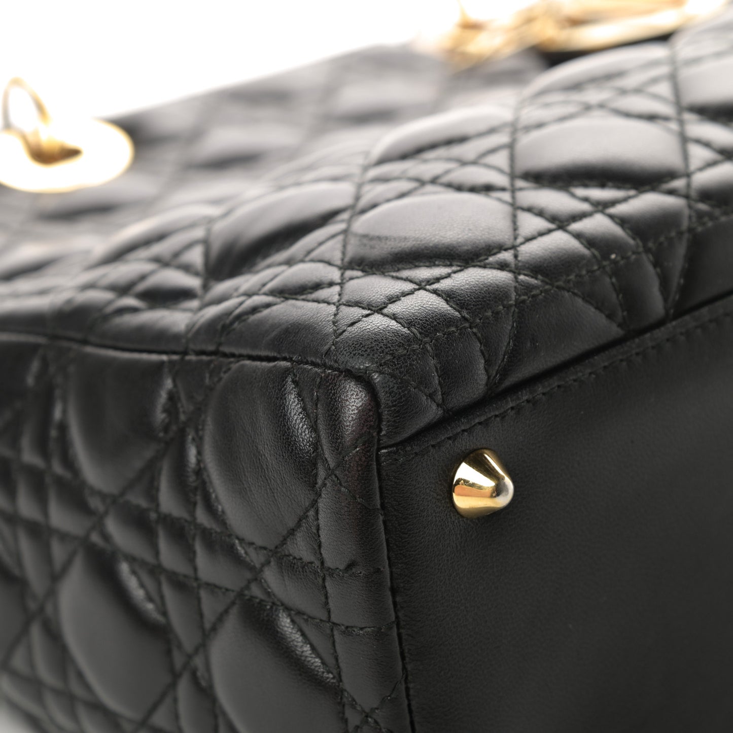 Lambskin Cannage Large Lady Dior Black