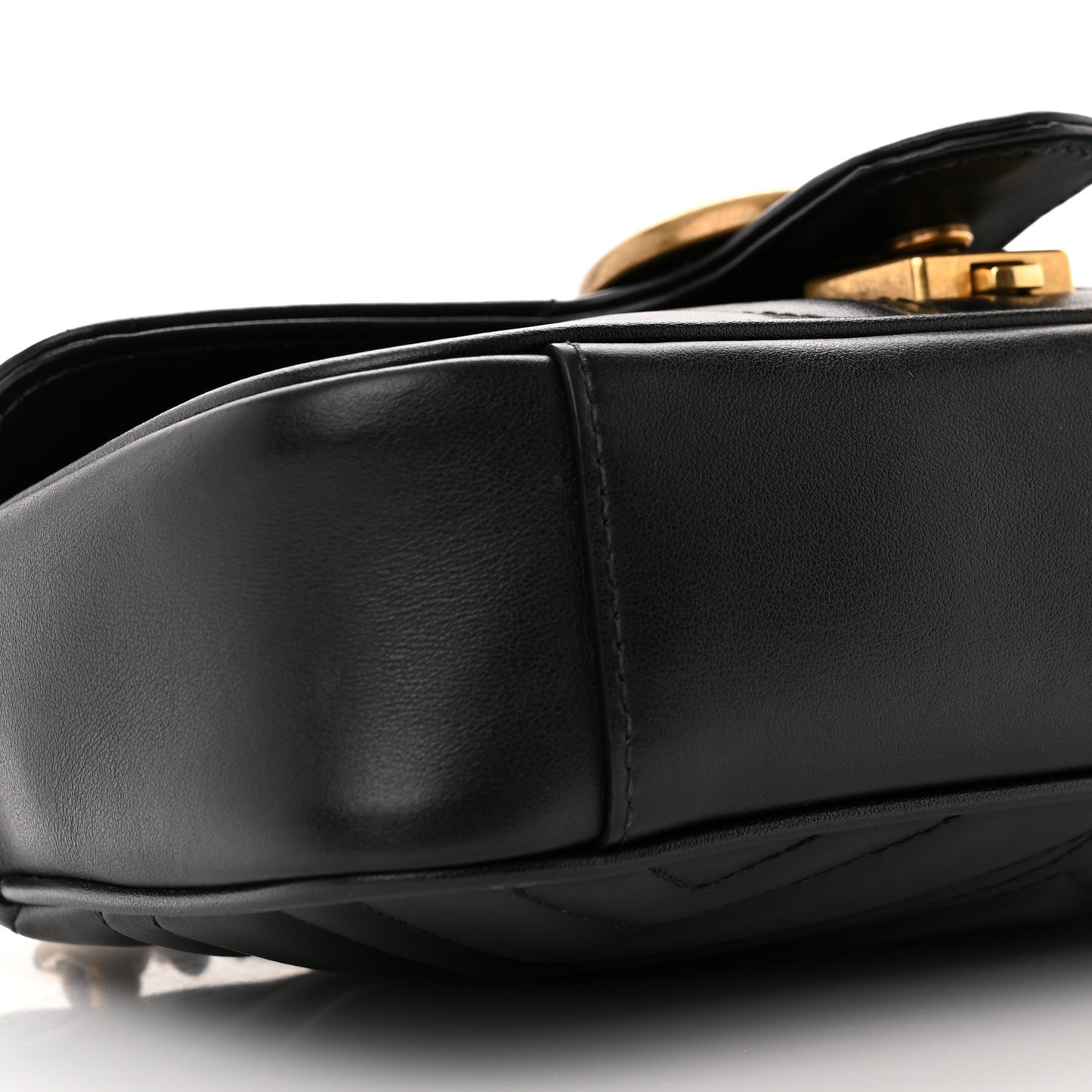 Calfskin Matelasse Mini GG Marmont Shoulder Bag Black