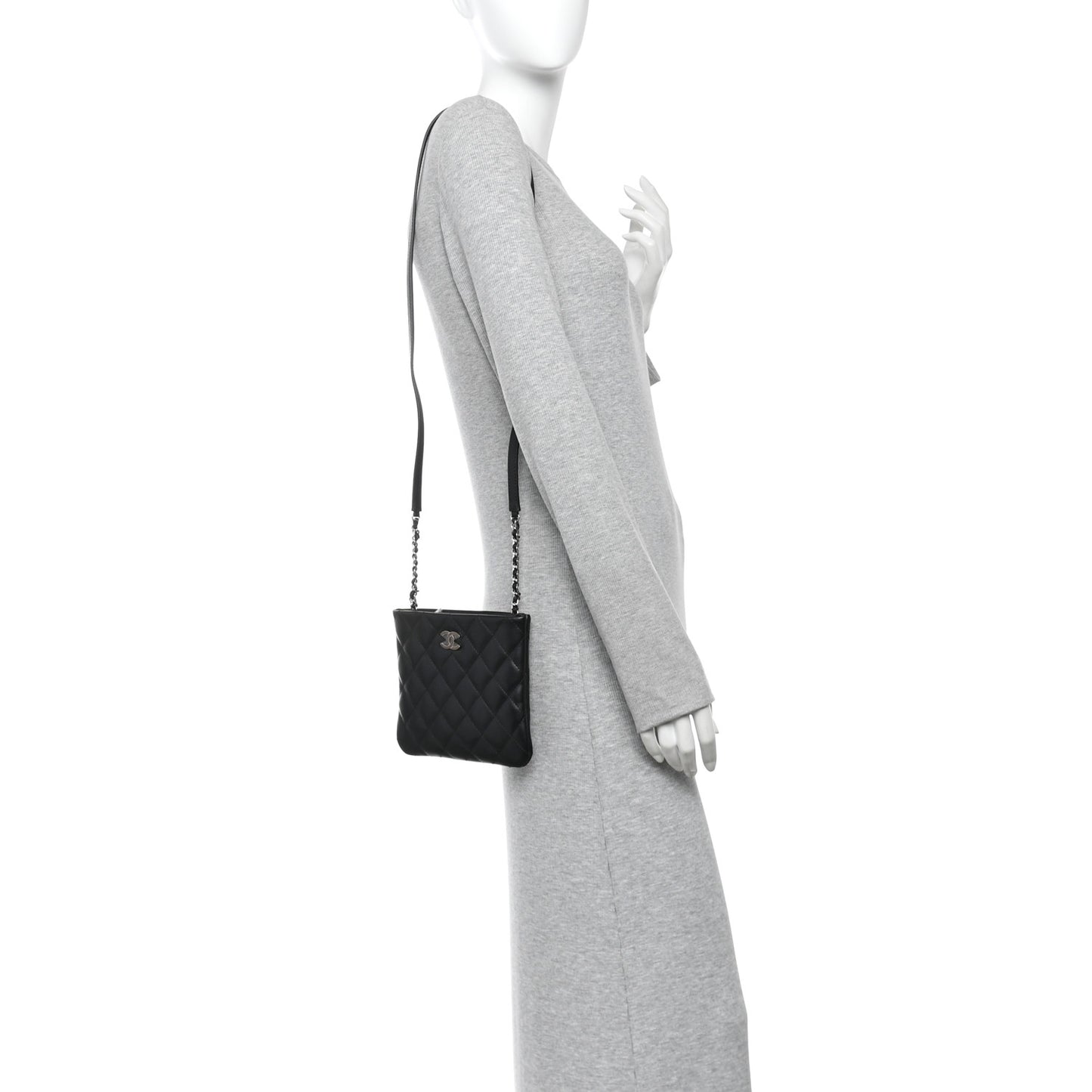Lambskin Quilted Crossbody Bag Black