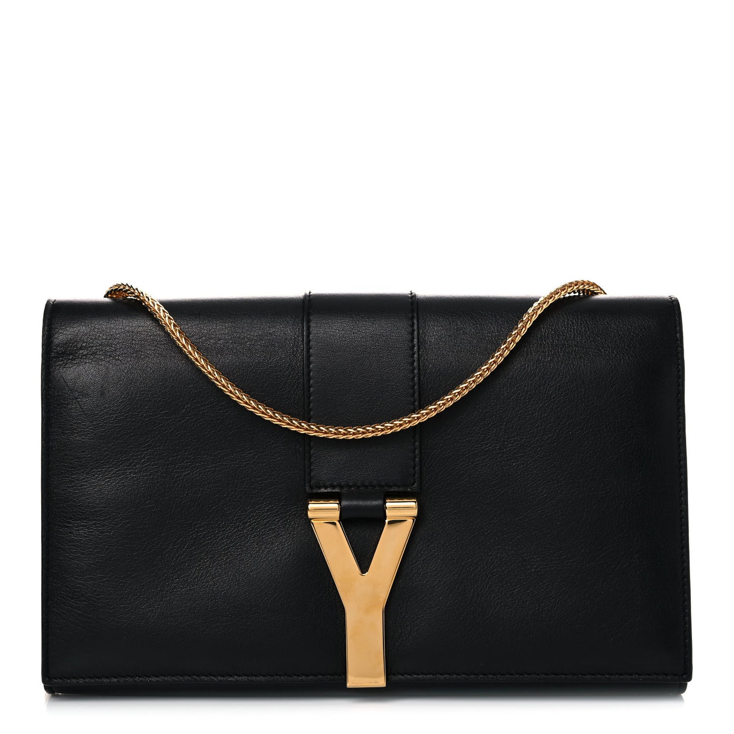 Calfskin Classic Y Ligne Chain Wallet Black