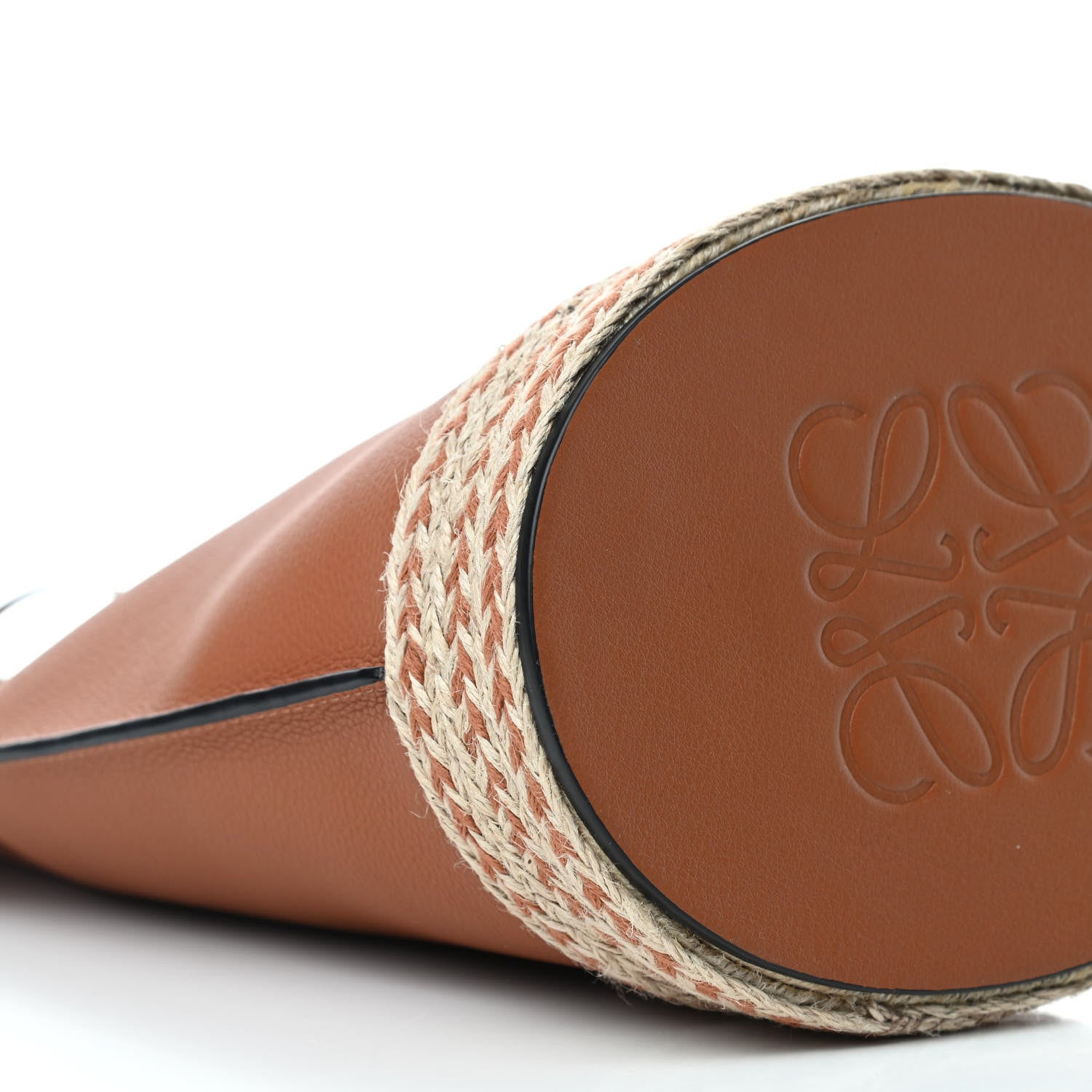Loewe Calfskin Raffia Gate Bucket Bag Tan 9 of 10