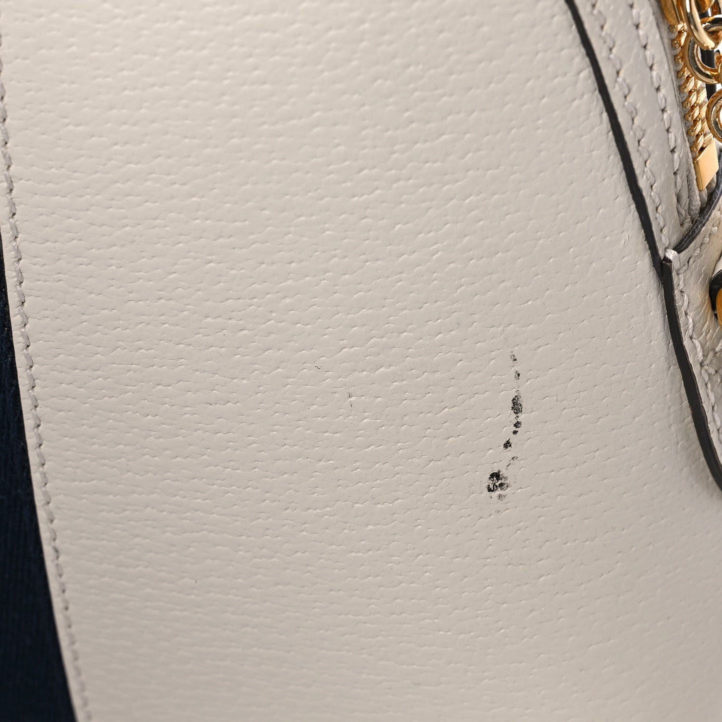 Textured Dollar Calfskin Web Small Ophidia Dome Shoulder Bag Mystic White