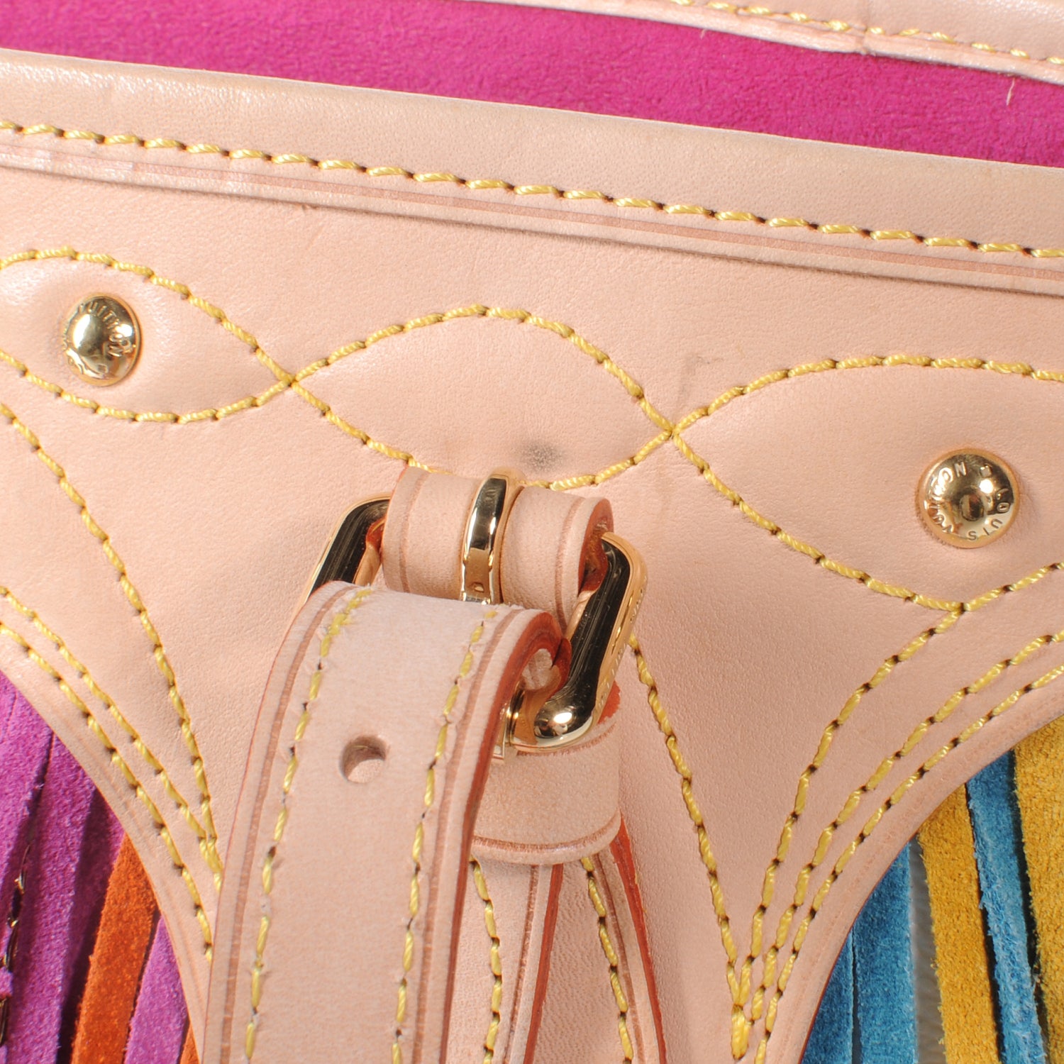 Louis Vuitton Monogram Multicolor Fringe Bucket White 7 of 7