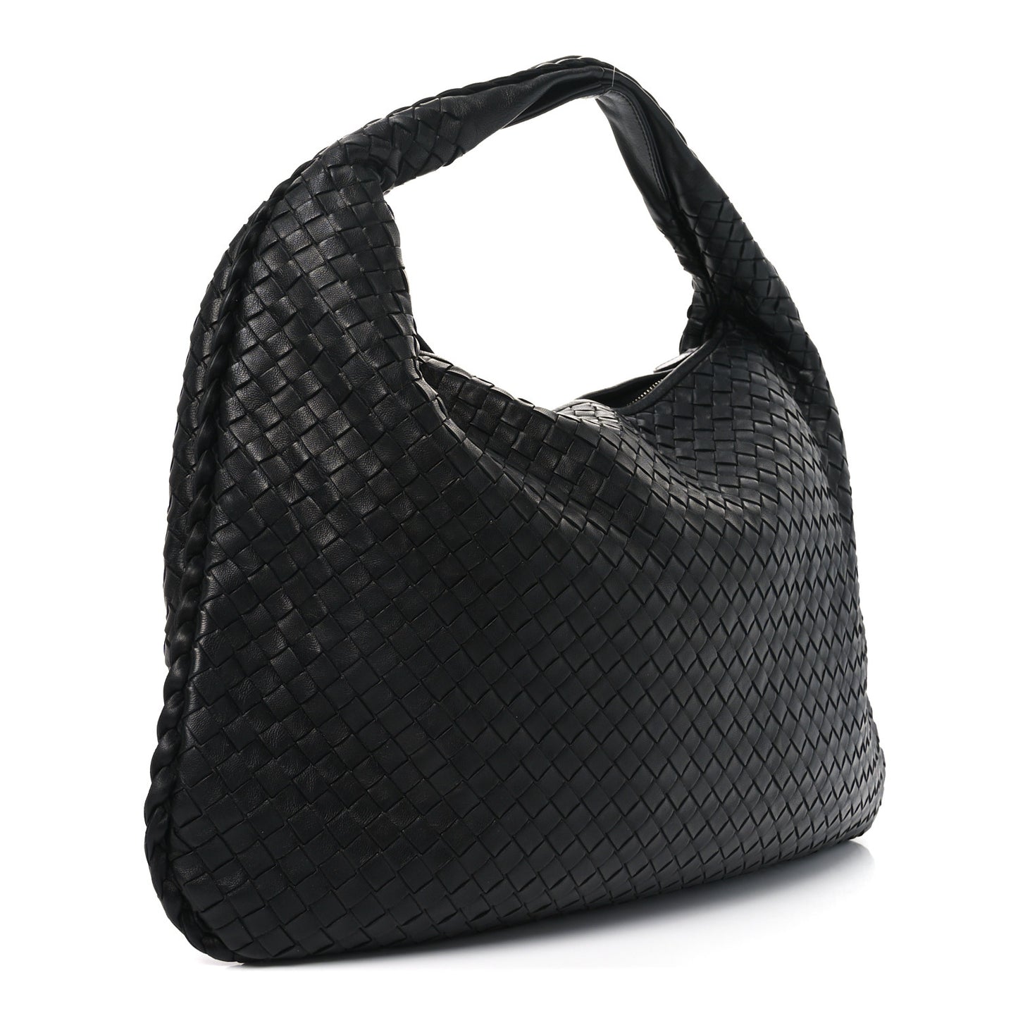 Nappa Intrecciato Large Veneta Hobo Black