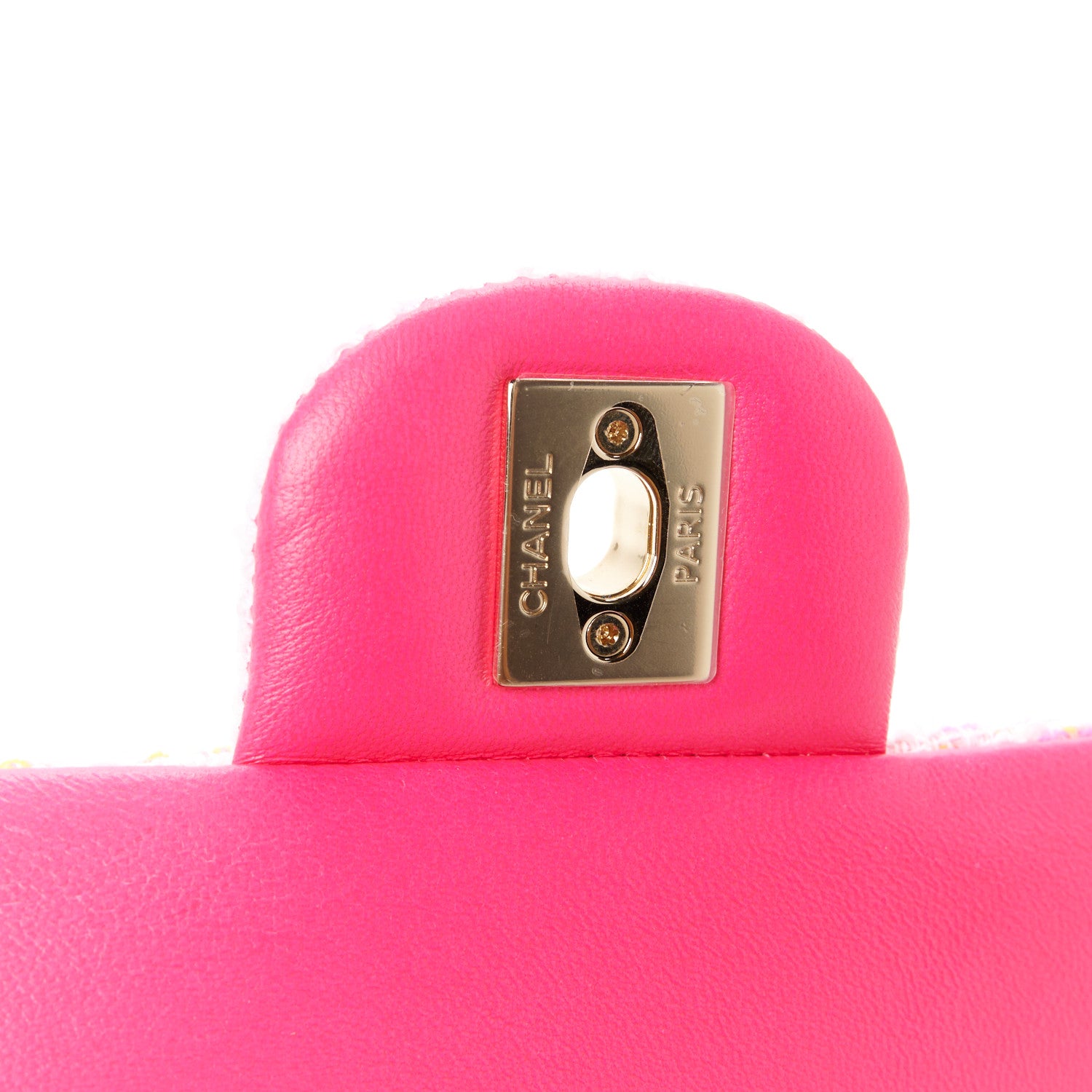 Chanel Tweed Quilted Mini Rectangular Flap Pink Multicolor 6 of 12