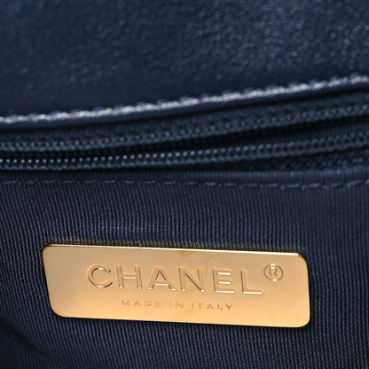 Chanel Goatskin Quilted Medium Chanel 19 Flap Navy Blue 6 of 10