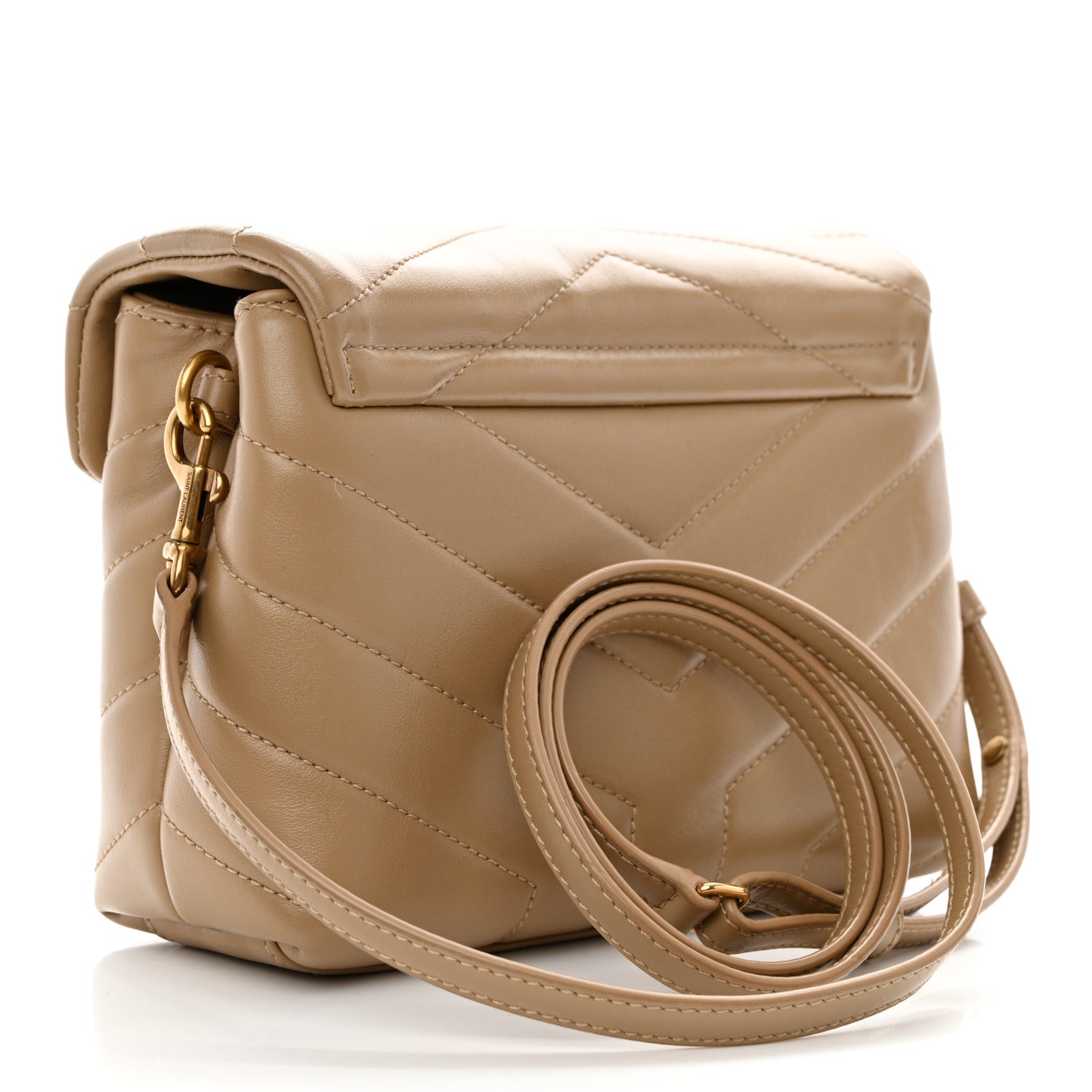 Calfskin Y Quilted Monogram Toy Loulou Crossbody Bag Latte