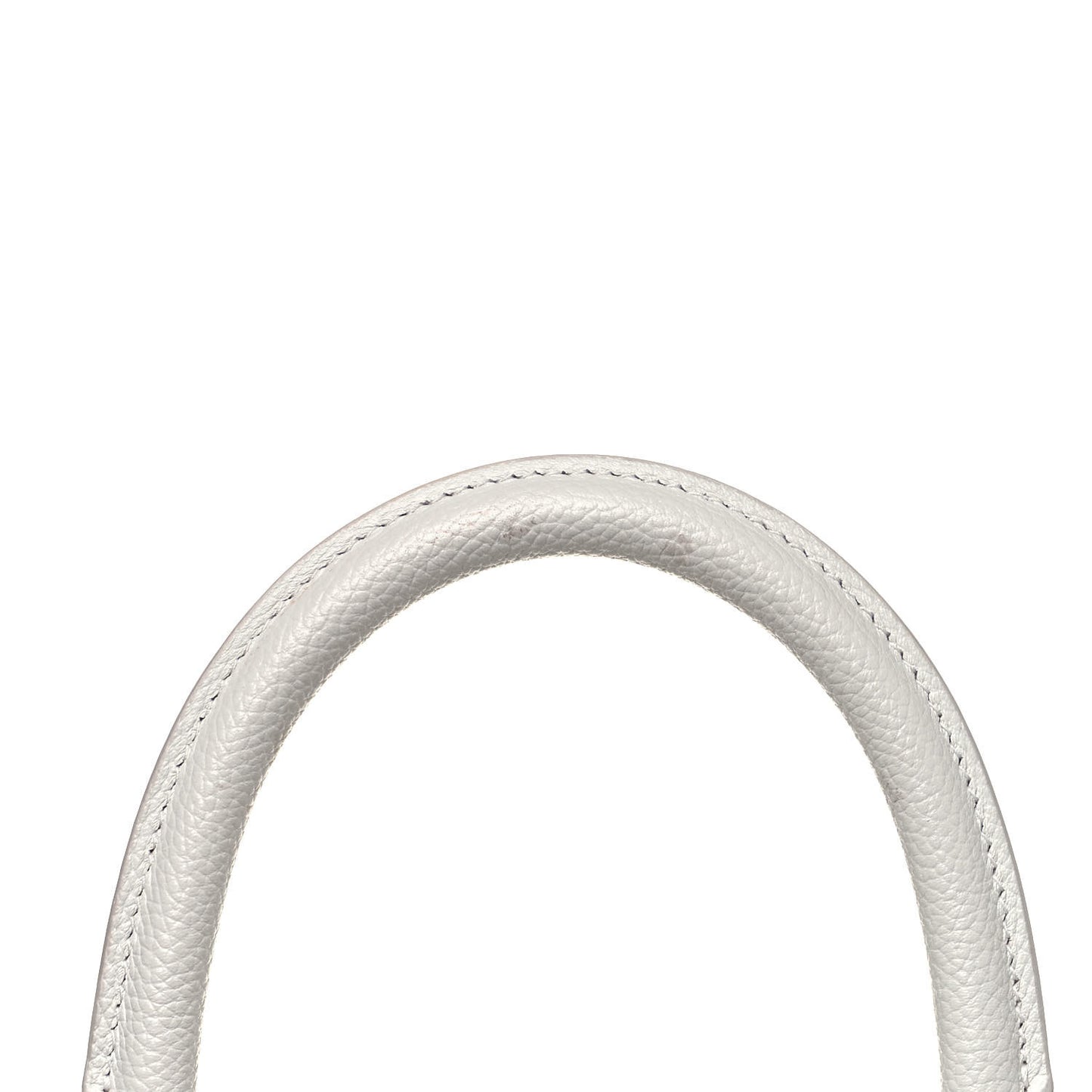 Grained Calfskin Small Hourglass Top Handle Bag White