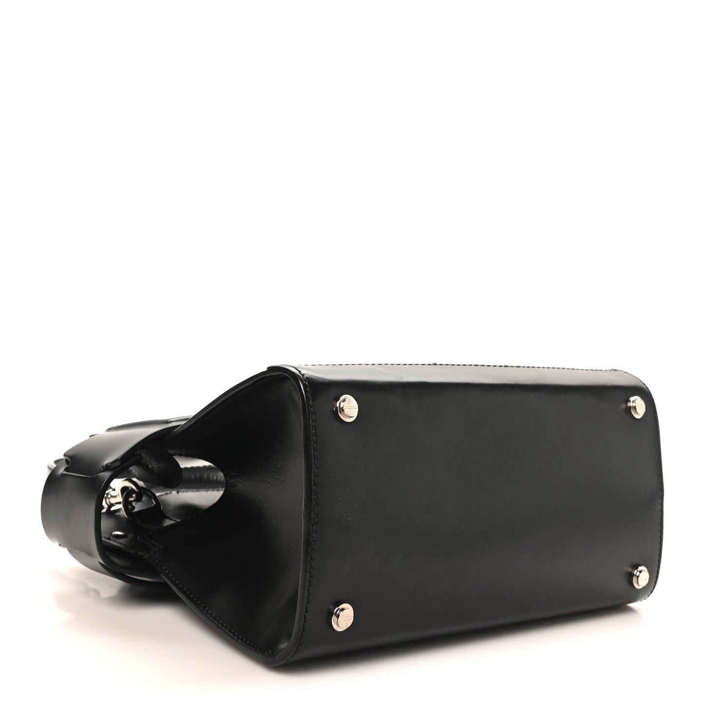 Smooth Calfskin Mini Horizon Satchel Black