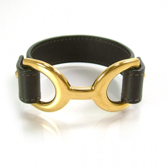 Leather Equestrian Gold Plated Cuff