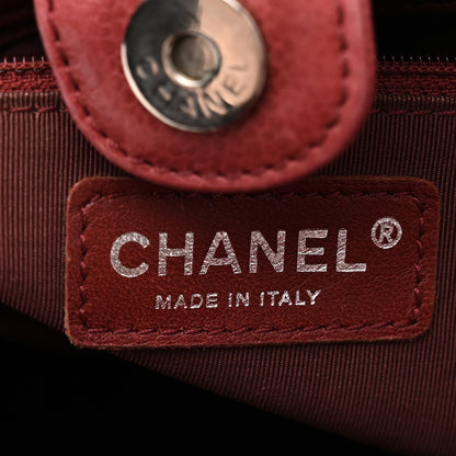 Chanel Caviar Quilted Petit Shopping Tote PST Red 6 of 12
