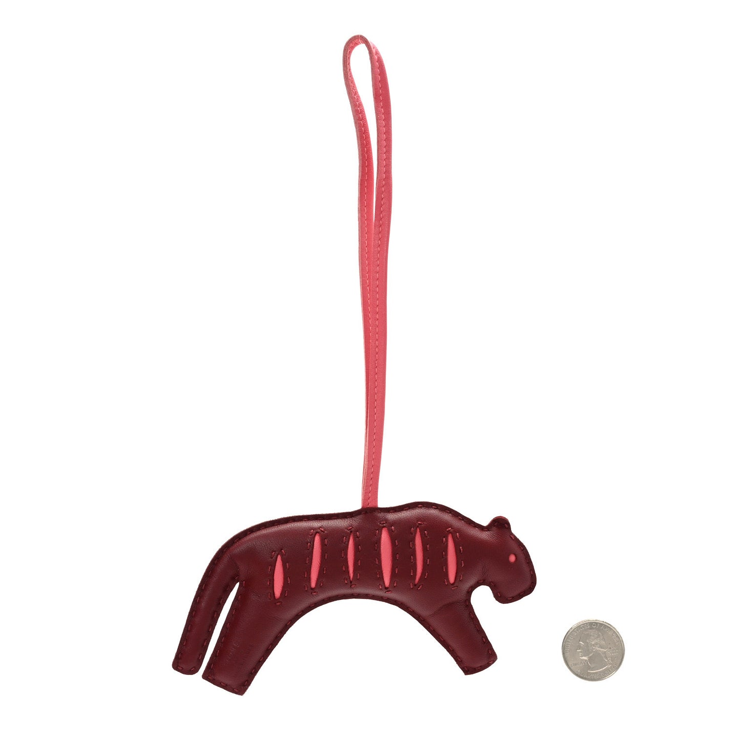 Milo Lambskin Rooroo Bag Charm Rouge H Rose Azalee