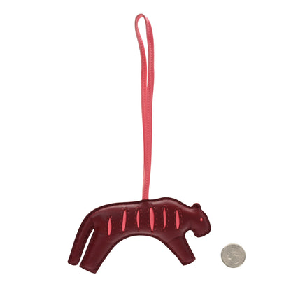 Hermes Milo Lambskin Rooroo Bag Charm Rouge H Rose Azalee 2 of 4