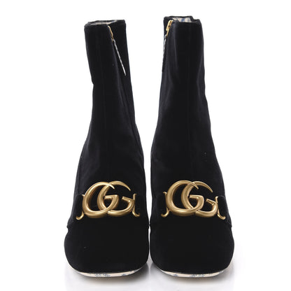 Gucci Softy Velvet Malaga Kid GG Victoire 55mm Ankle Boots 39 Black 2 of 6
