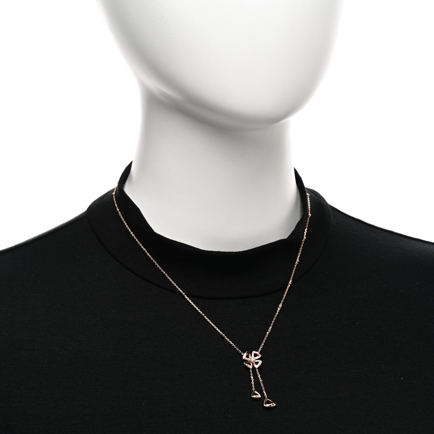18K Rose Gold Diamond Fiorever Drop Necklace
