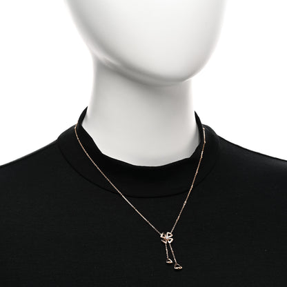 Bulgari 18K Rose Gold Diamond Fiorever Drop Necklace 2 of 5