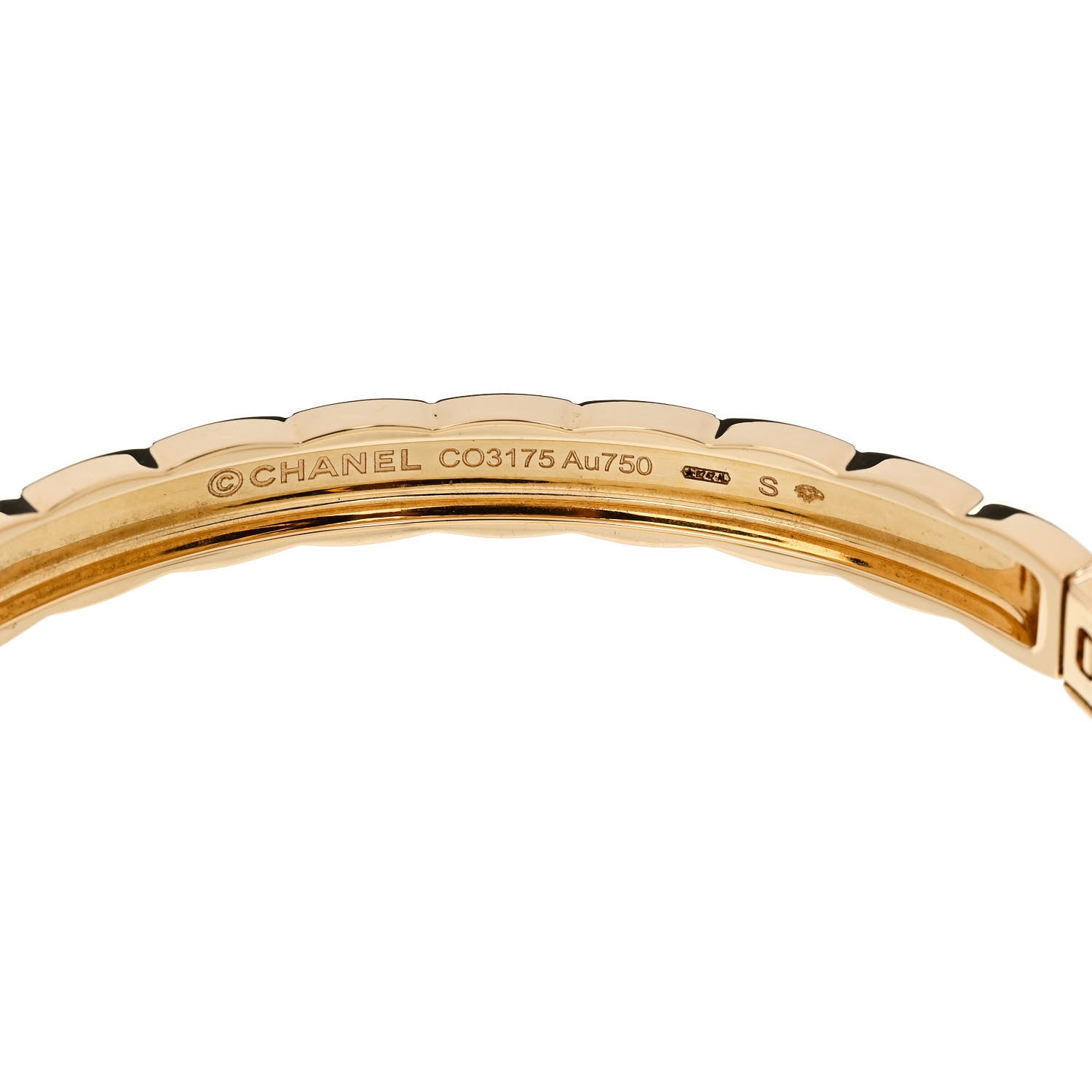 Chanel 18K Yellow Gold Coco Crush Bangle Bracelet S 4 of 5
