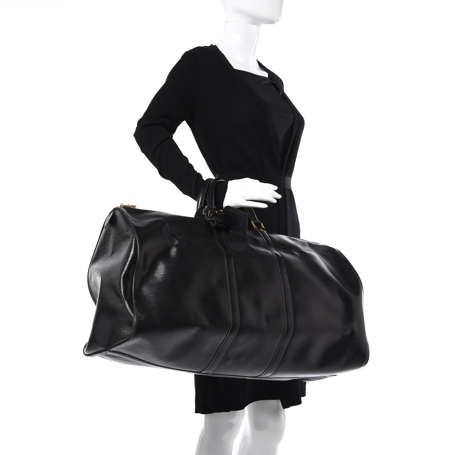 Louis Vuitton Epi Keepall 55 Black 2 of 10