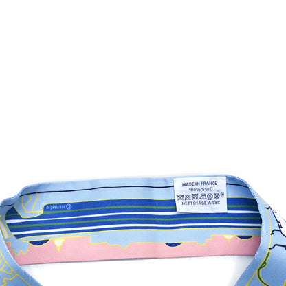 Hermes Silk Les Chiens Parisiens Twilly Bleu Ciel Jaune Rose 3 of 3