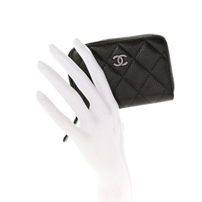Chanel Caviar Quilted Zip Coin Purse Dark Charcoal 2 of 8