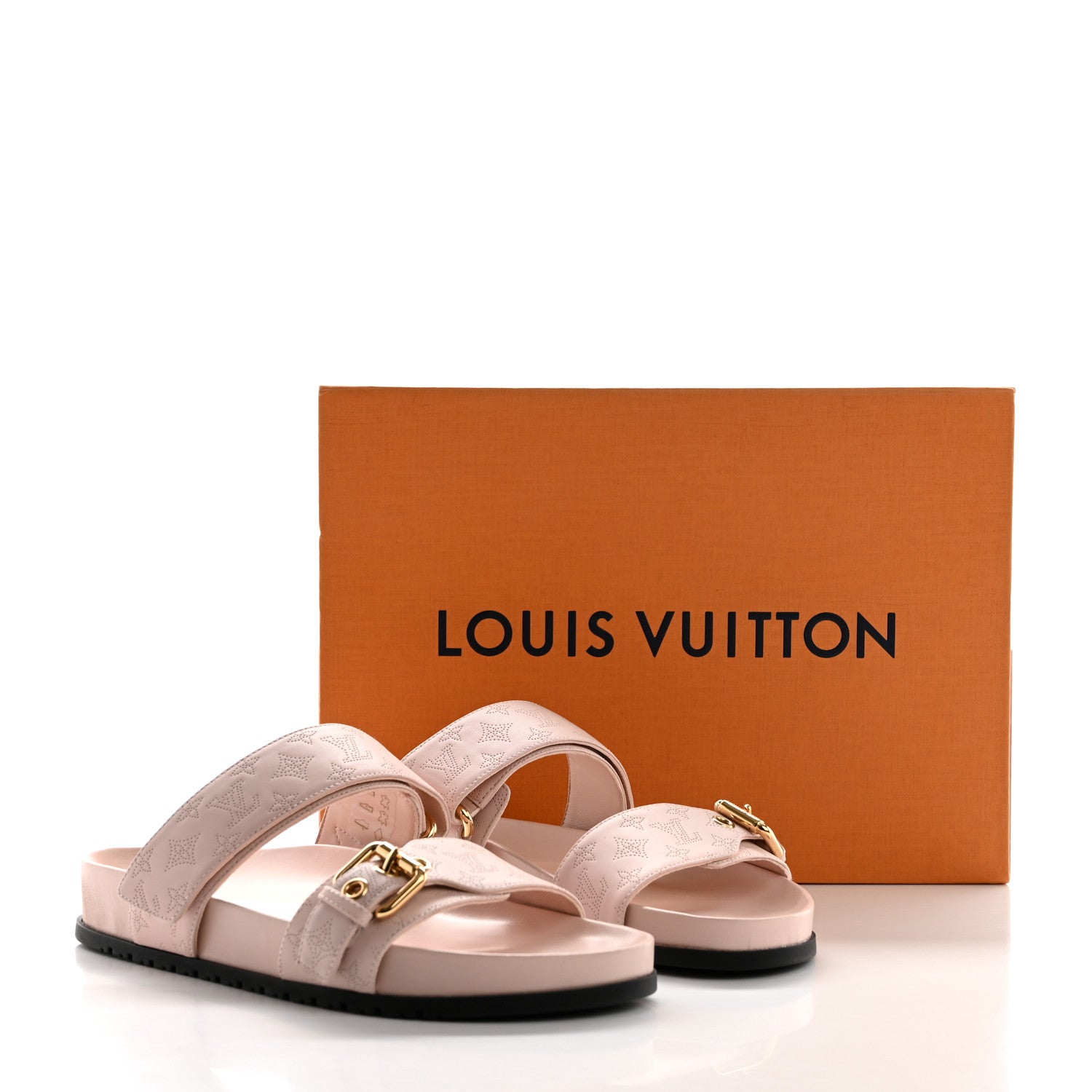 Louis Vuitton Mahina Bom Dia Flat Mule Sandals 38 Light Pink 9 of 9