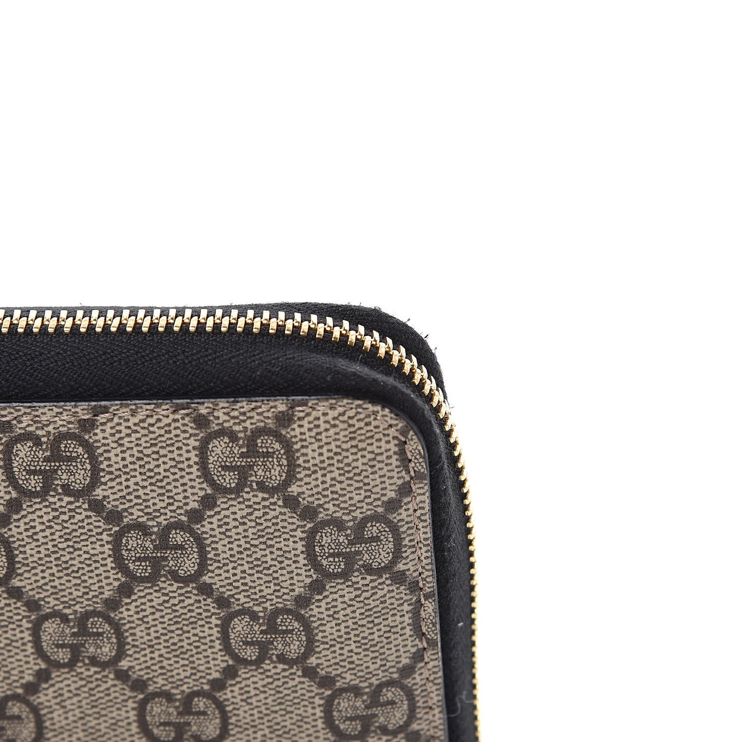 GG Supreme Monogram Top Handle Zip Around Wallet Black