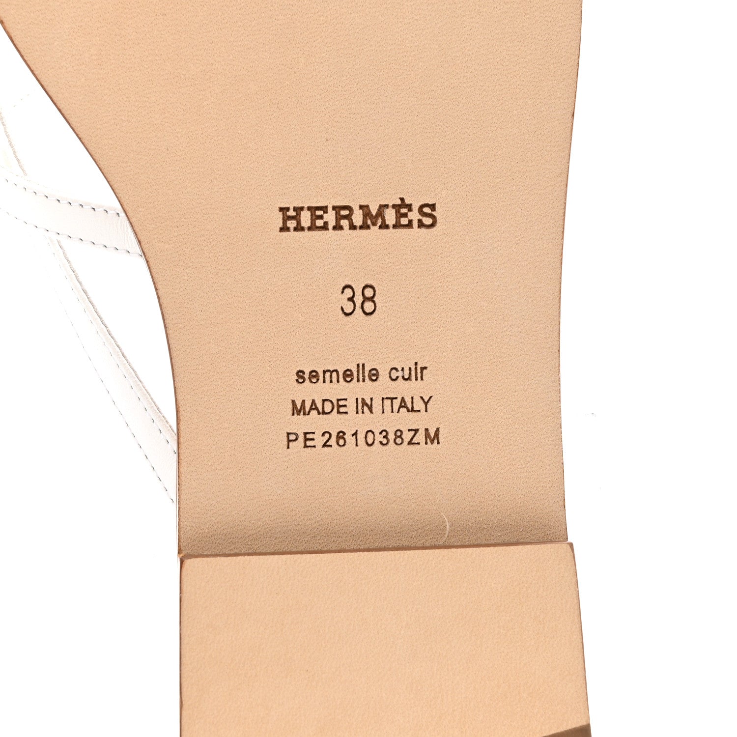 Hermes Calfskin Miss Sandals 38 White 8 of 10