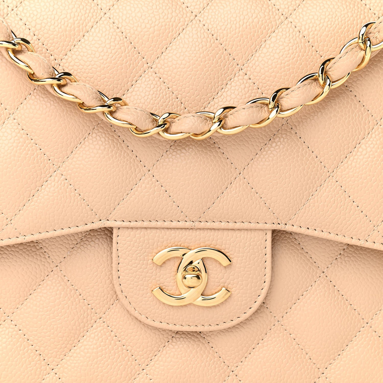 Chanel Caviar Quilted Jumbo Double Flap Beige Clair 10 of 11