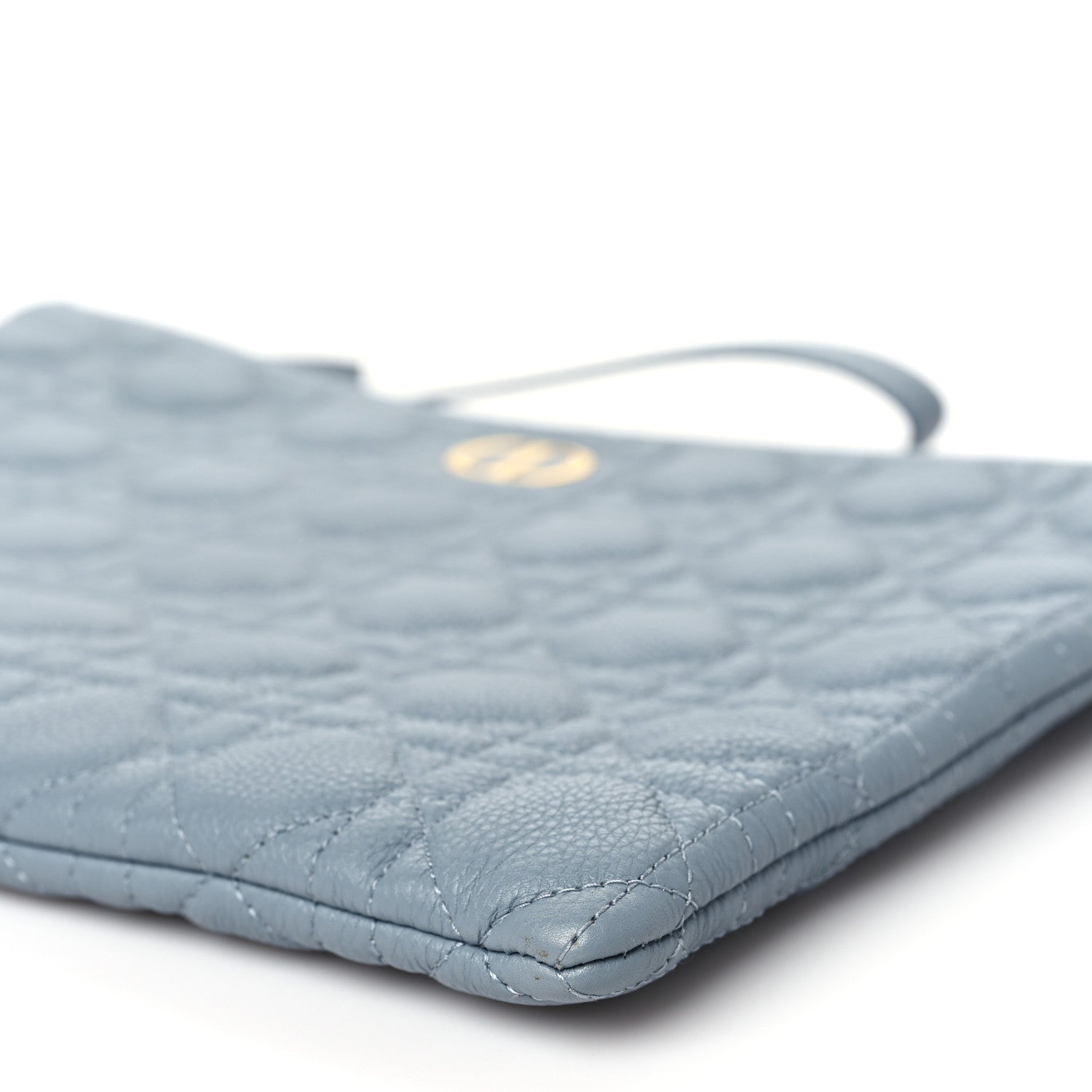 Christian Dior Supple Calfskin Cannage Large Caro Daily Pouch Cloud Blue 10 of 11