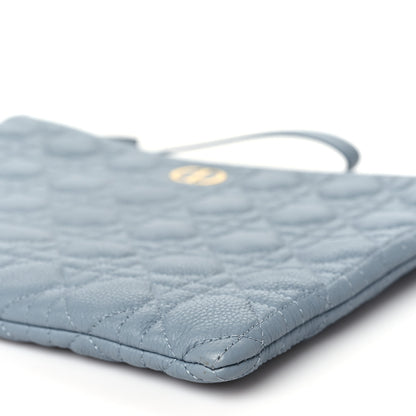 Christian Dior Supple Calfskin Cannage Large Caro Daily Pouch Cloud Blue 10 of 11