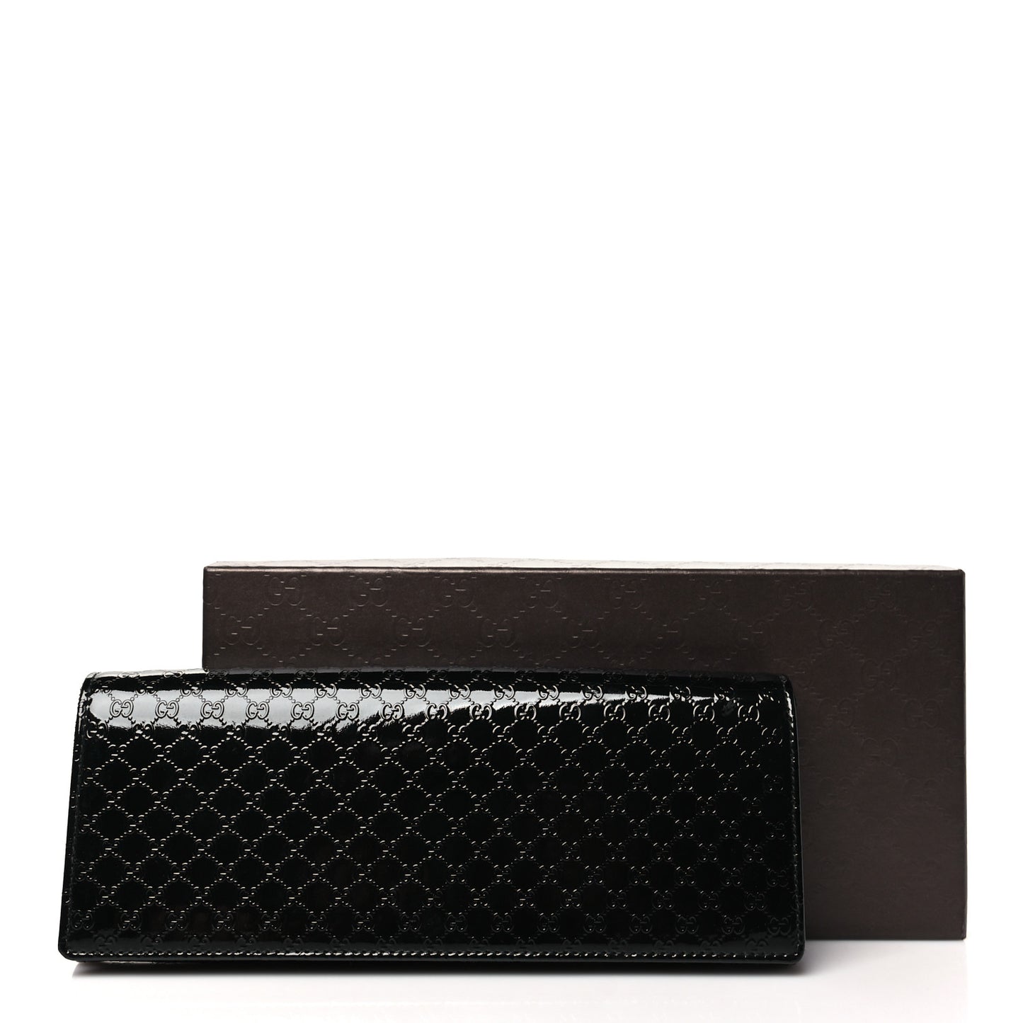 Patent Microguccissima Small Broadway Clutch Black