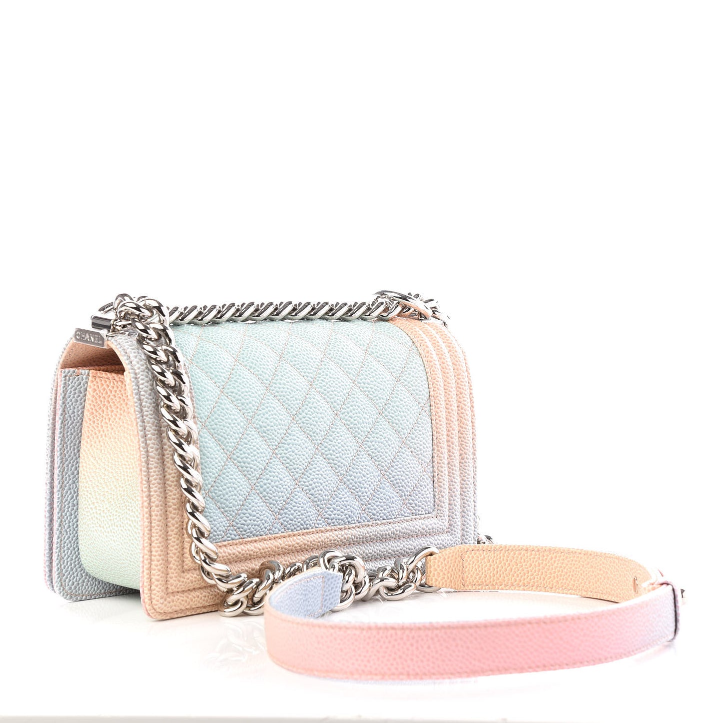 Caviar Quilted Small Cuba Rainbow Boy Flap Multicolor