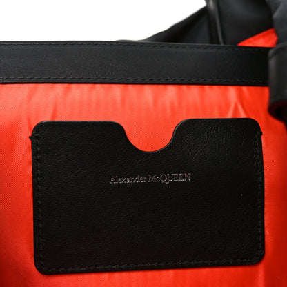 Alexander McQueen Nylon Graffiti Logo The Bundle Tote Black White 10 of 17