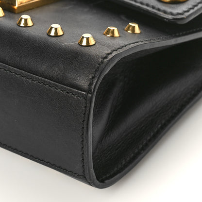 Gucci Calfskin Studded Small Padlock Shoulder Bag Black 9 of 14