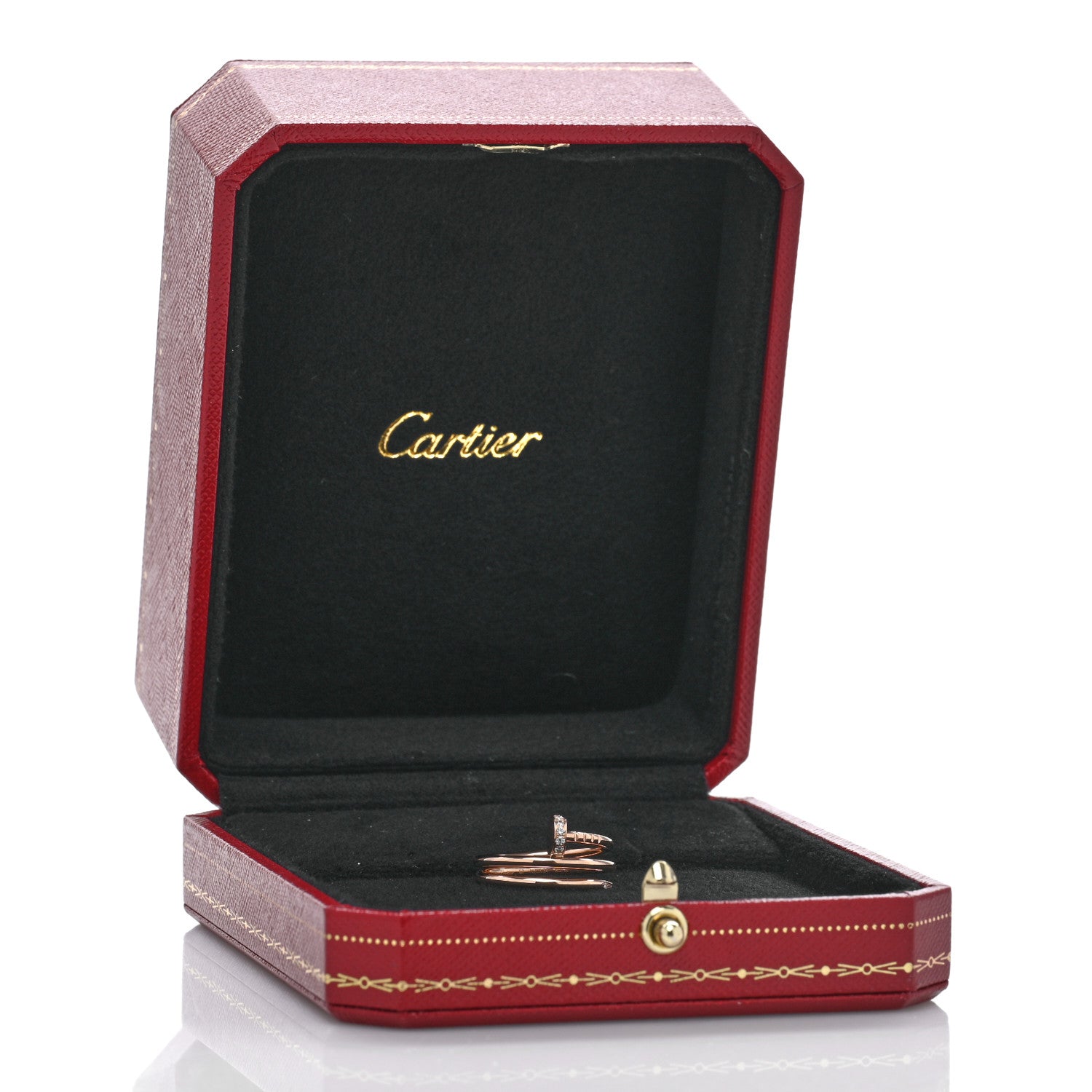 Cartier 18K Pink Gold Diamond Double Juste Un Clou Ring 52 6 5 of 5