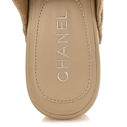 Chanel Calfskin CC Turn Lock Clogs 38 Beige 7 of 9