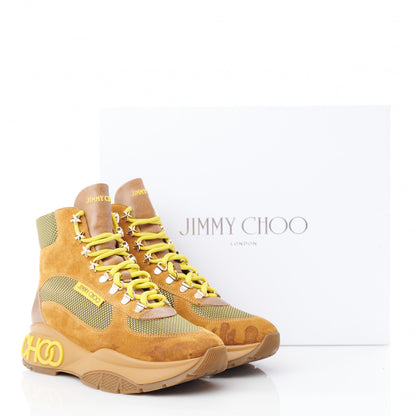 Jimmy Choo Calfskin Technical Mesh Suede Crosta Boot 37 Yellow 9 of 13