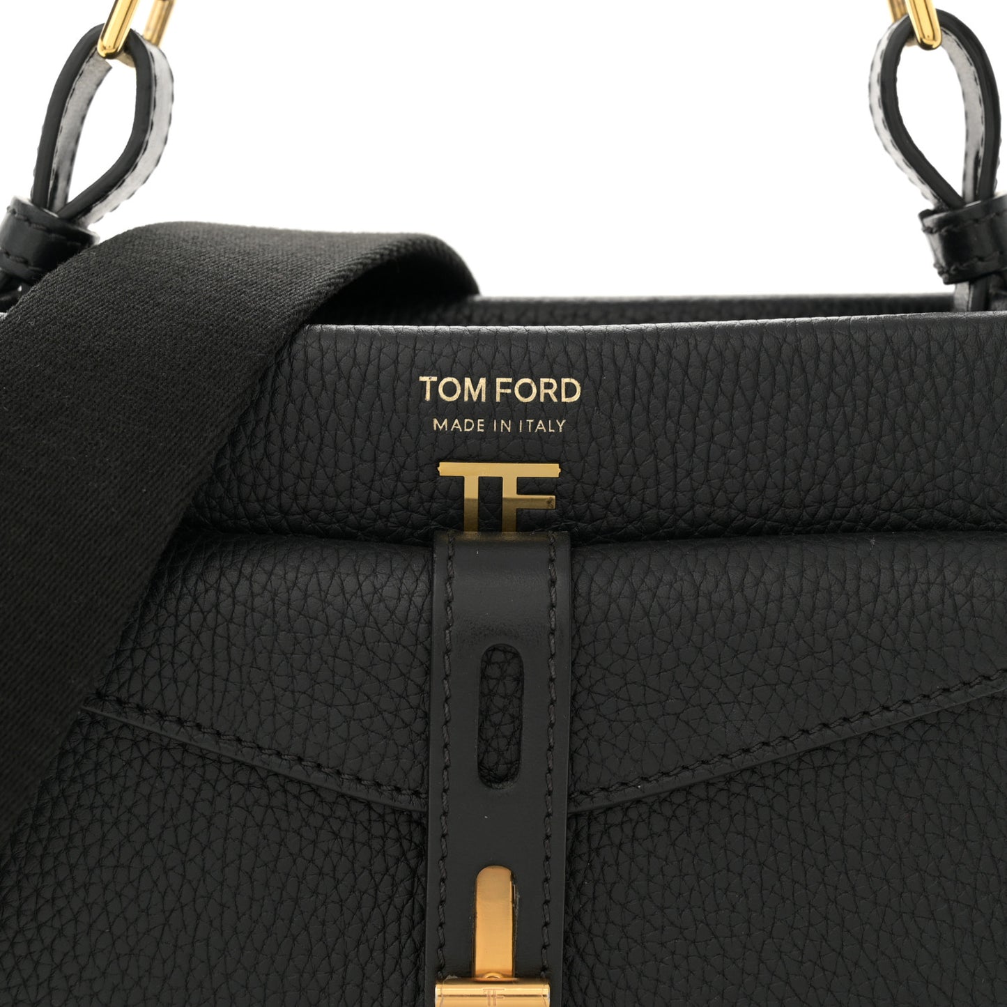Calfskin Mini T Twist Top Handle Bag Black