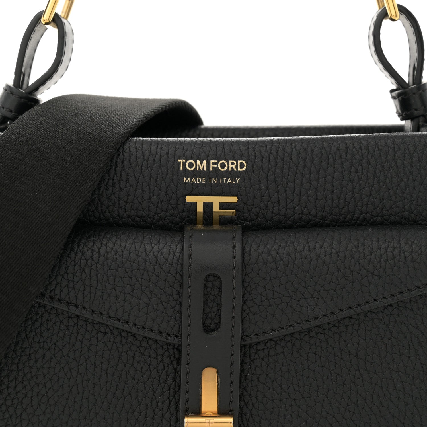 Tom Ford Calfskin Mini T Twist Top Handle Bag Black 7 of 12