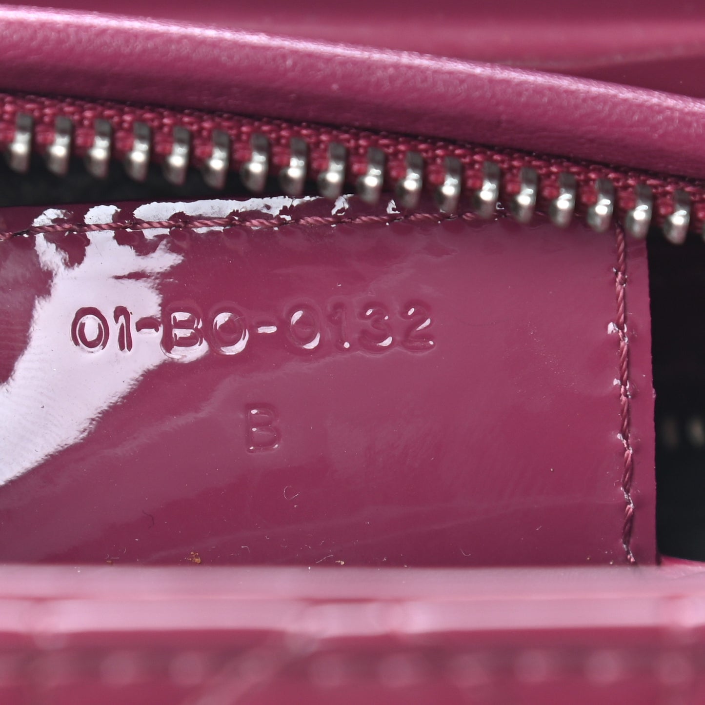 Patent Cannage Medium Lady Dior Dark Pink