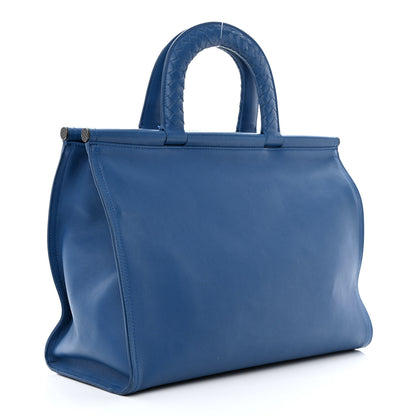 Bottega Veneta French Calfskin Bretagne Tote Blue 3 of 15