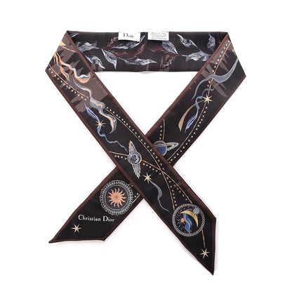 Christian Dior Silk Air Mitzah Scarf Brown Beige 1 of 6